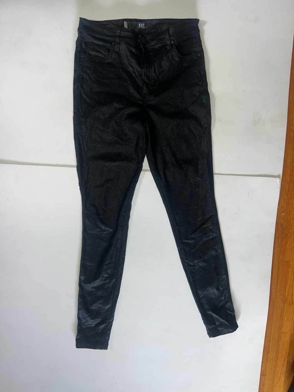 Leather effect skinny jeans!